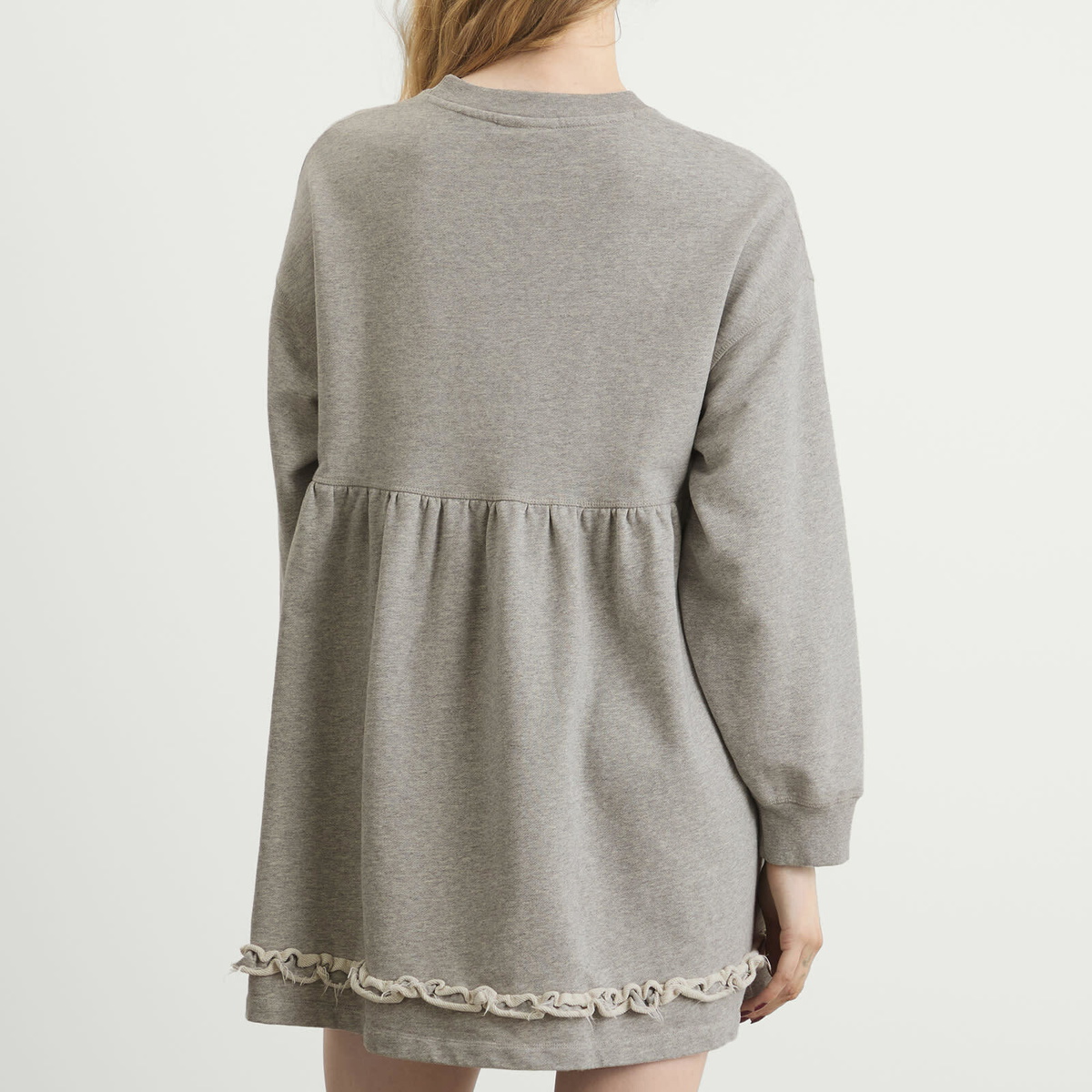 GANNI Women's Isoli Crewneck Peplum Dress in Paloma