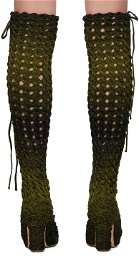 Isa Boulder SSENSE Exclusive Khaki & Black Spiral Cable Boots