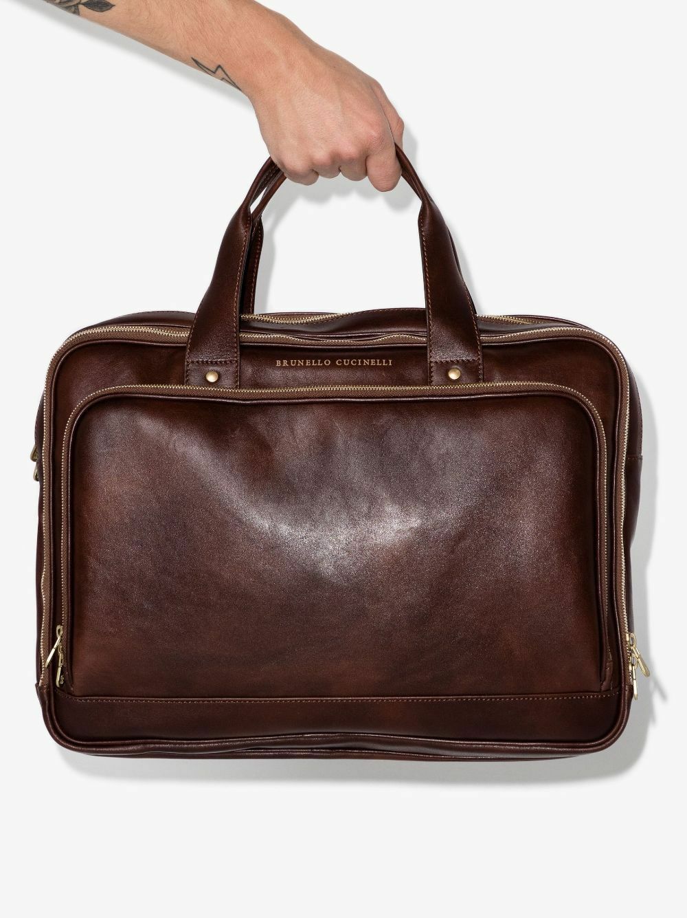 Brunello Cucinelli - Full-Grain Leather Briefcase Brunello Cucinelli