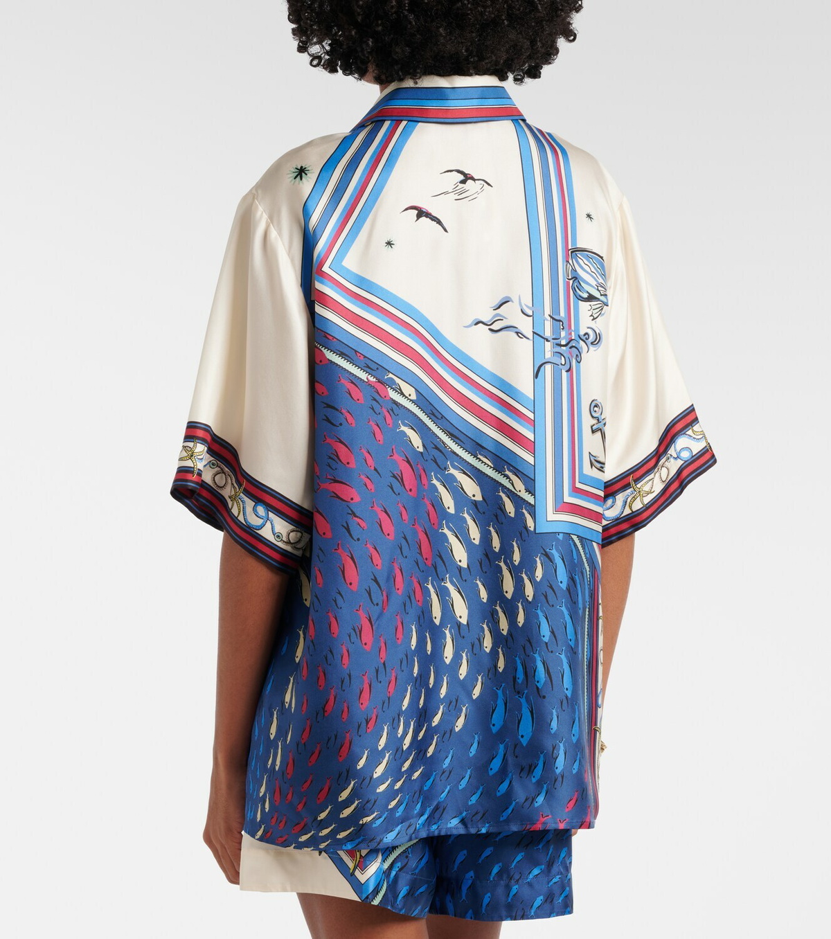 Alémais Printed silk satin shirt