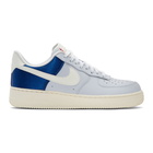 Nike Grey and Blue Air Force 1 07 QS Sneakers