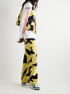 COME TEES - Camouflage-Print Denim Vest - Yellow
