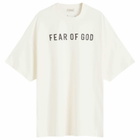 Fear of God Men's Short Sleeve Text Print T-Shirt in Cream