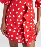 Adriana Degreas Polka-dot ruffled minidress