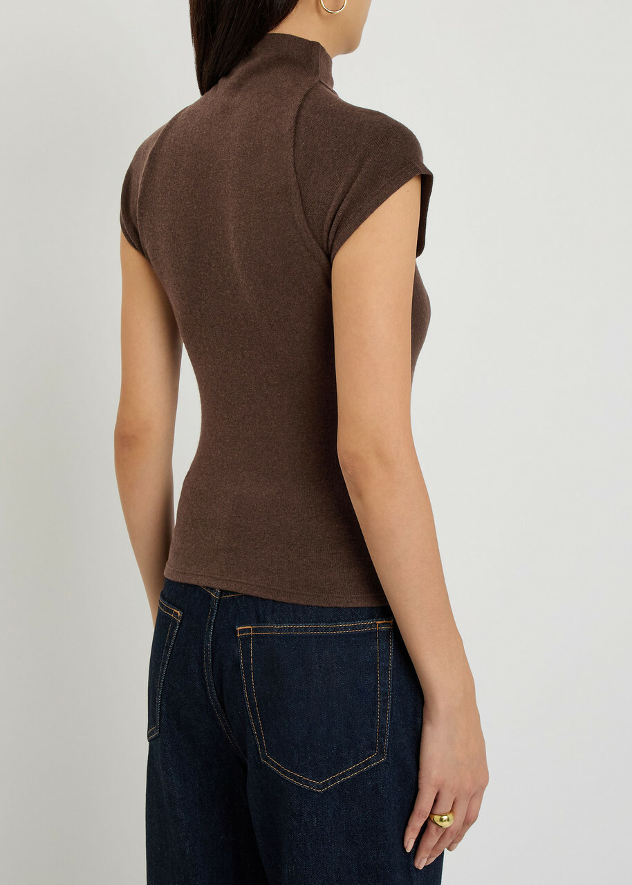 Reformation Pien Knit top Dark Brown