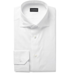 ERMENEGILDO ZEGNA - Cutaway-Collar Cotton-Twill Shirt - White