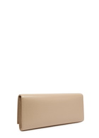 Saint Laurent Kate Logo Pebbled Leather Clutch - Beige - One Size