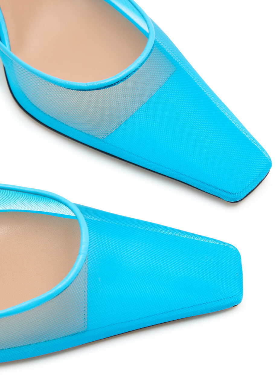 The Attico Juno 75 Mesh Mules Light Blue The Attico