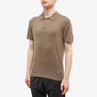 A.P.C. Men's Gregoire Knit Polo Shirt in Khaki