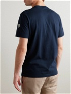 Moncler - Slim-Fit Logo-Print Cotton-Jersey T-Shirt - Blue