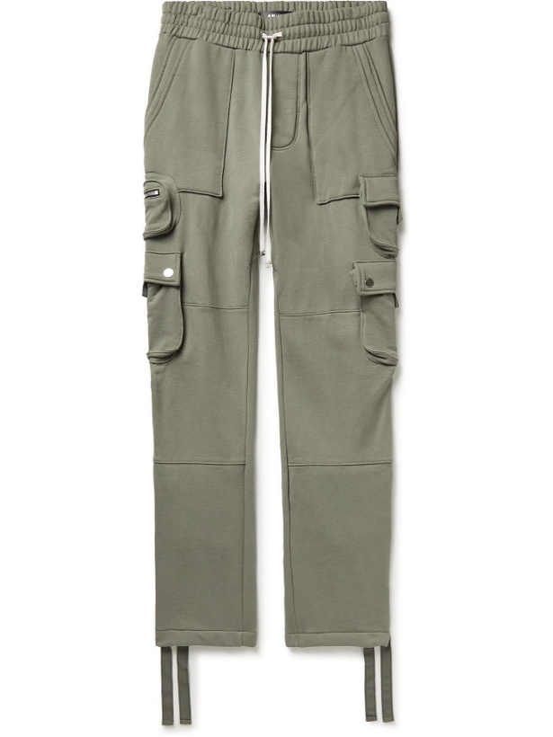 Photo: AMIRI - Slim-Fit Tapered Loopback Cotton-Jersey Cargo Sweatpants - Green