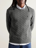 Polo Ralph Lauren - Slim-Fit Cable-Knit Wool and Cashmere-Blend Sweater - Gray
