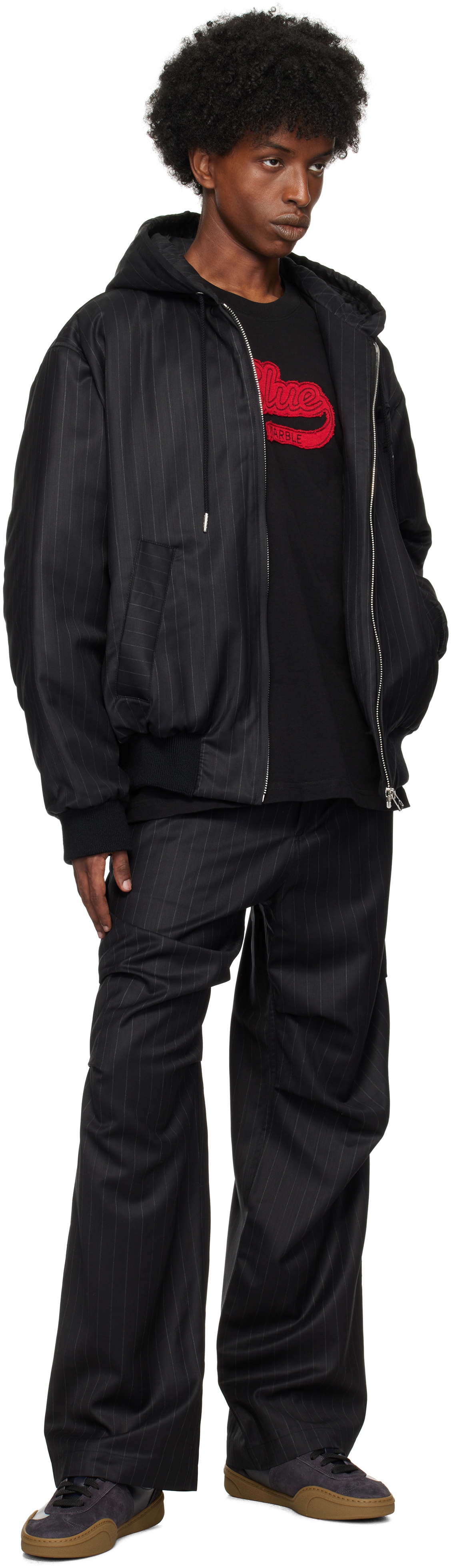 BLUEMARBLE Black Hooded Bomber Jacket