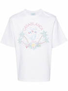 Casablanca White Logo Embroidery Organic Cotton T-Shirt