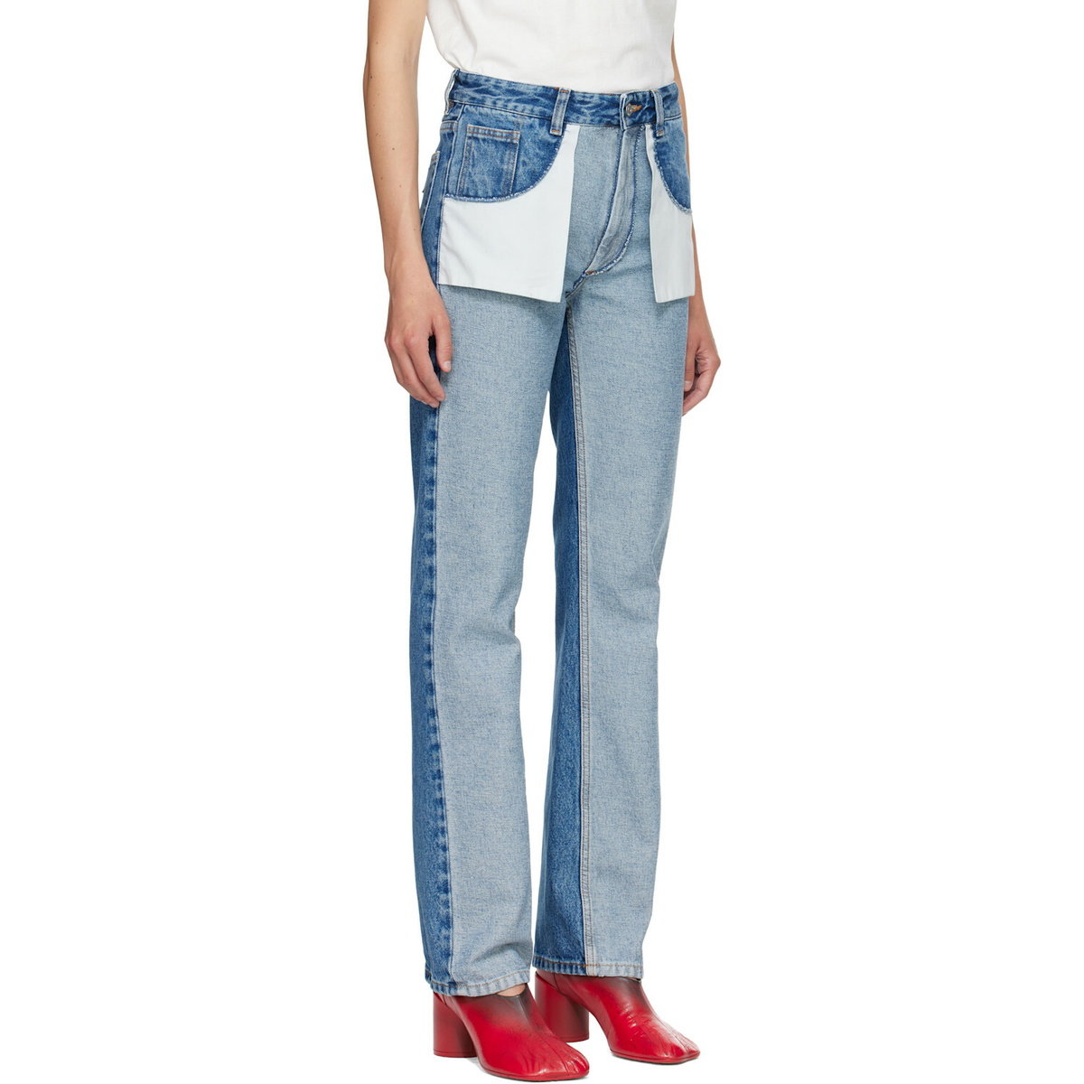 MM6 Maison Margiela Blue Straight-Leg Jeans