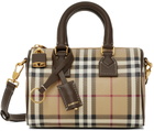 Burberry Beige Mini Check Bowling Bag