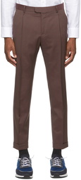 Z Zegna Brown Wool One Pleat Trousers