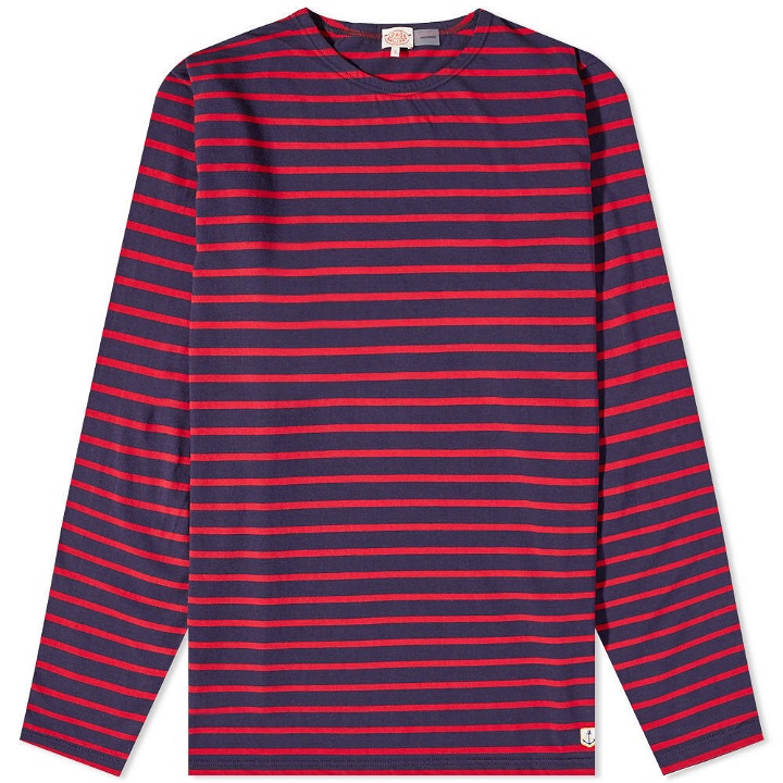 Photo: Armor-Lux Men's Long Sleeve Mariniere T-Shirt in Navy/Red