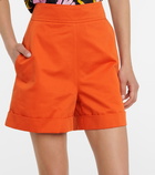 Marni - High-rise cotton and linen shorts