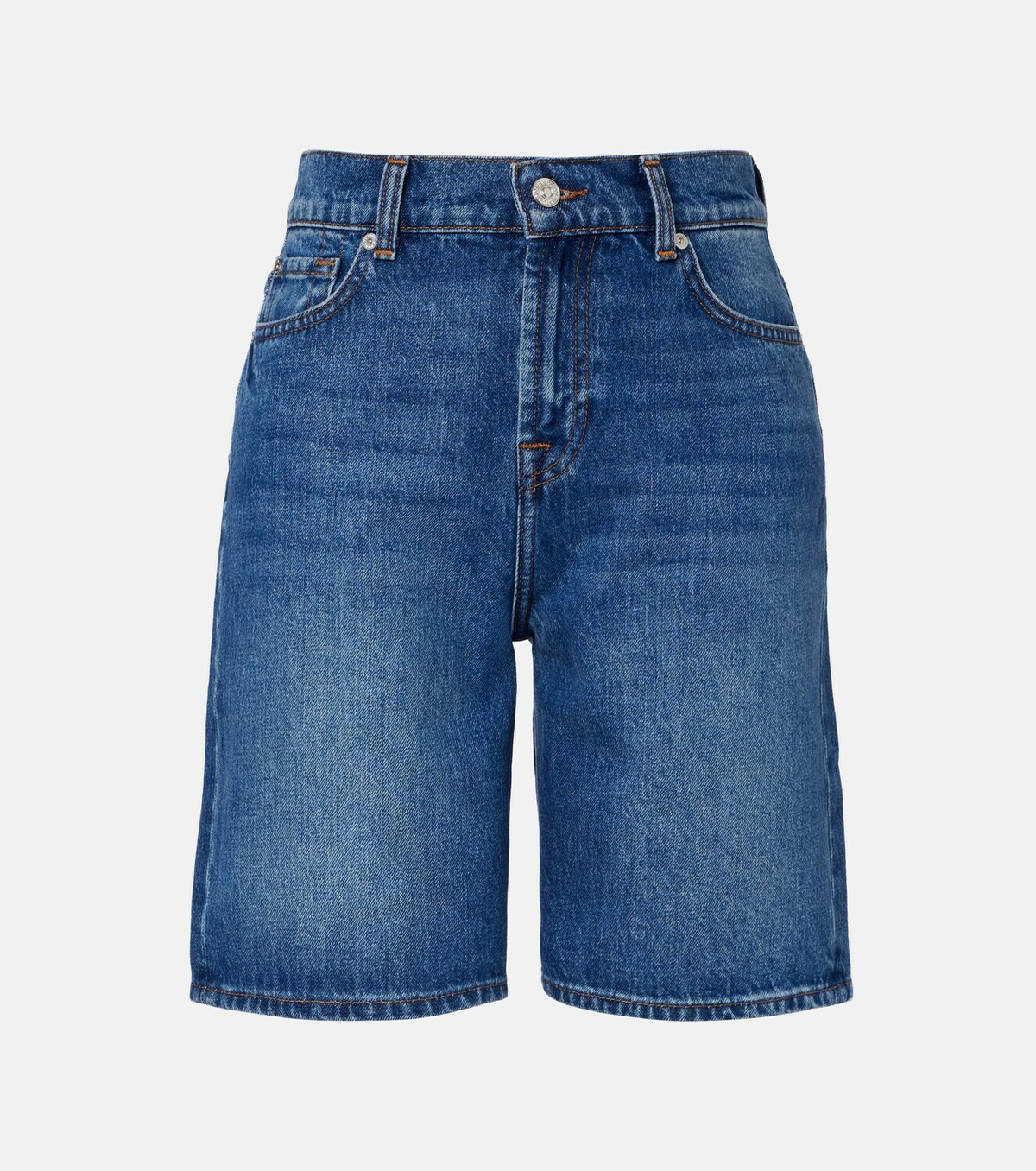 7 For All Mankind Lola distressed denim Bermuda shorts