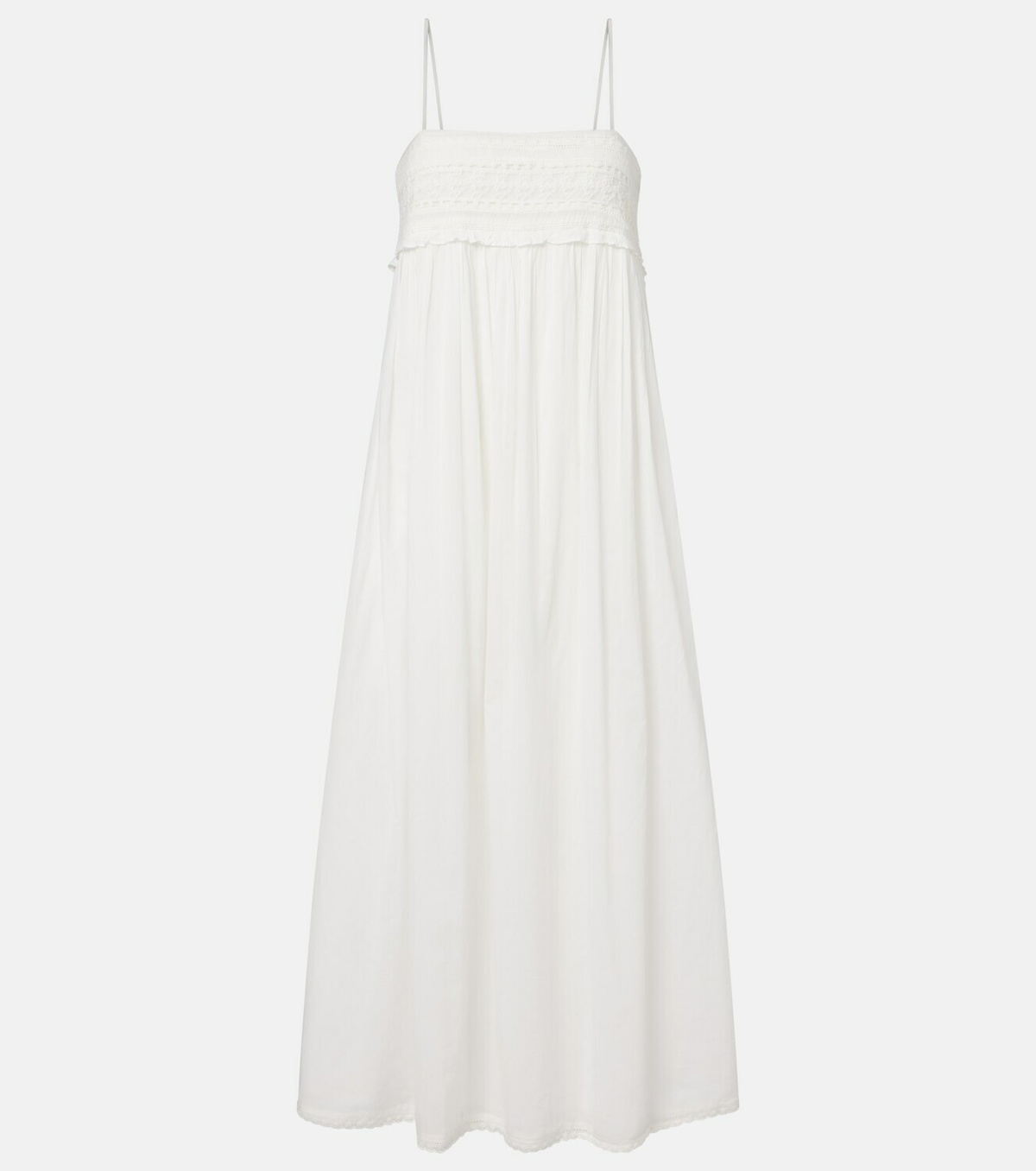 Posse Danielle lace-trimmed cotton midi dress