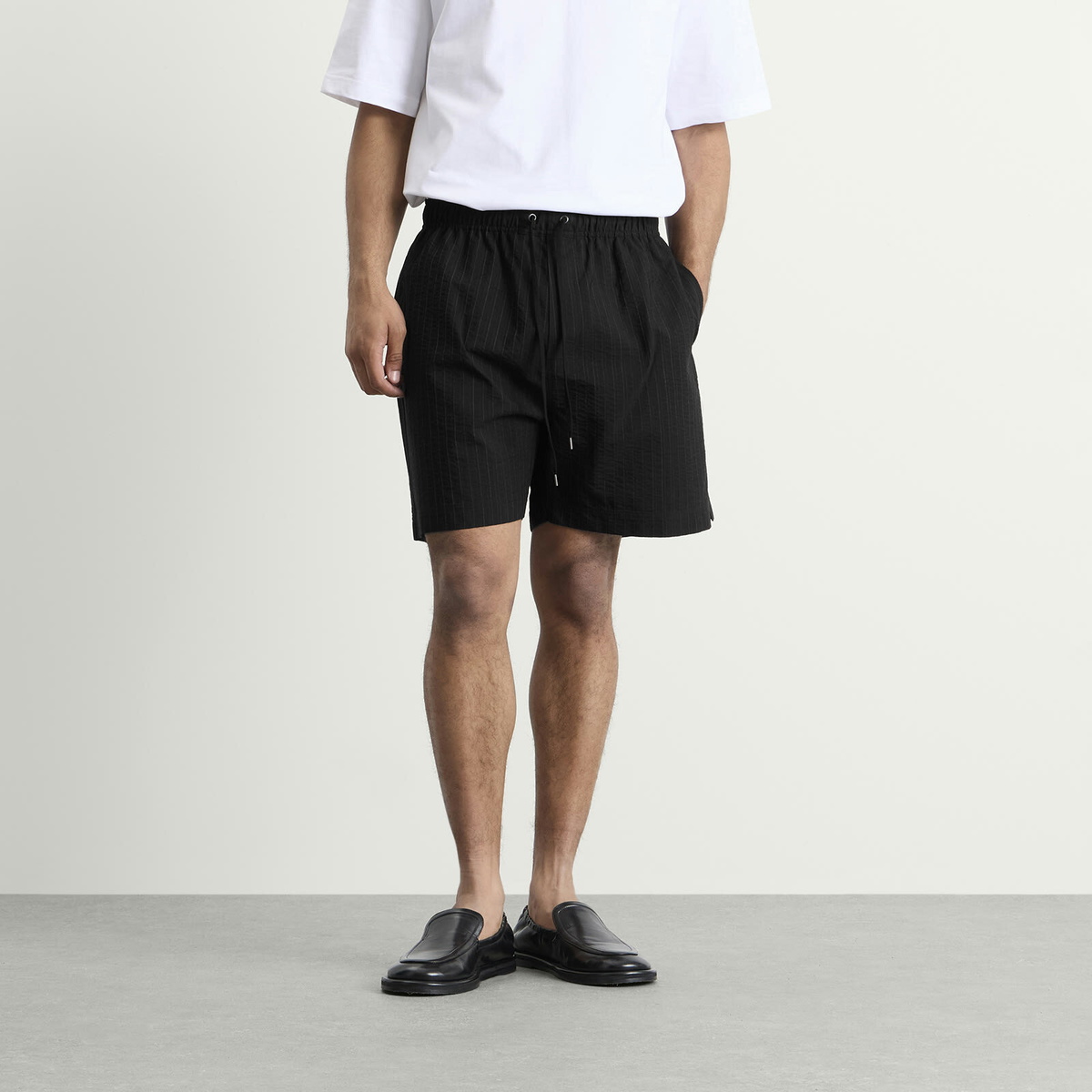 Studio Nicholson Men's Starboard Drawstring Shorts in Black