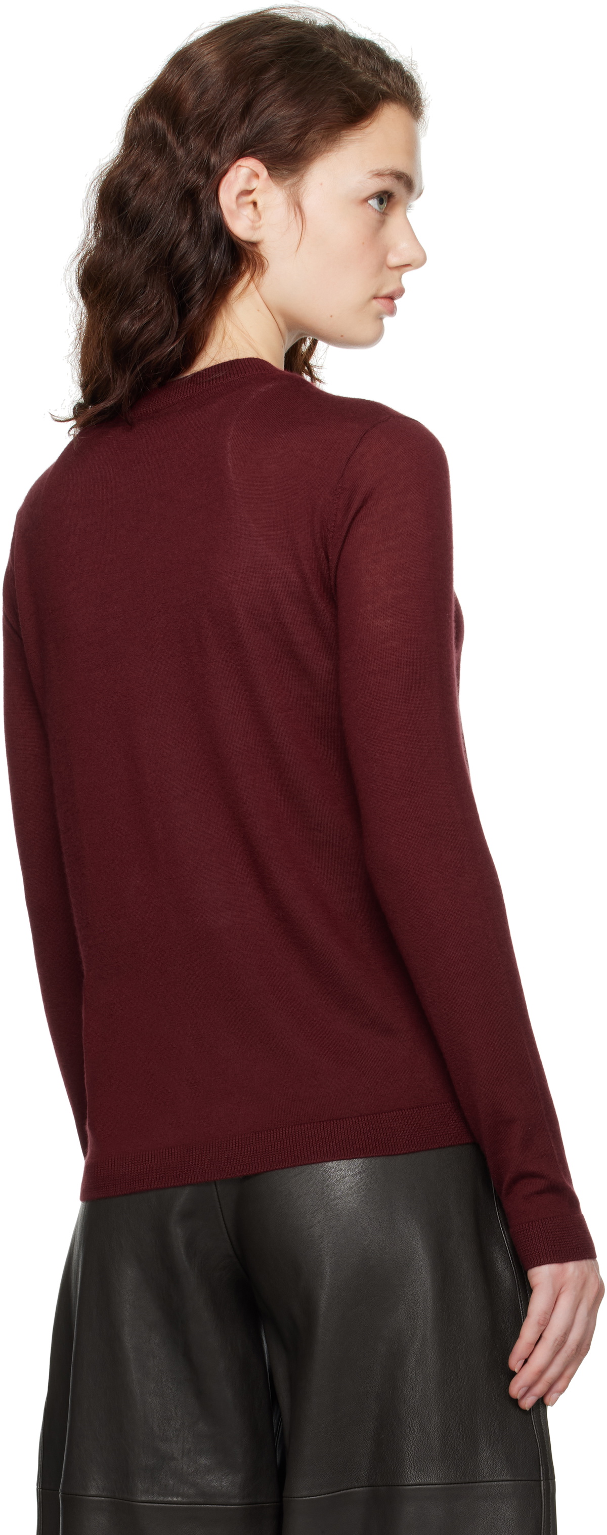 CO Burgundy Long Sleeve Crew Sweater