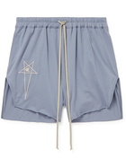 Rick Owens - Champion Dolphin Logo-Embroidered Organic Cotton-Jersey Drawstring Shorts - Purple