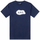 A.P.C. Men's Albert Spray Logo T-Shirt in Dark Navy