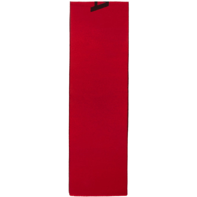 Balenciaga Red and Black Logo Scarf