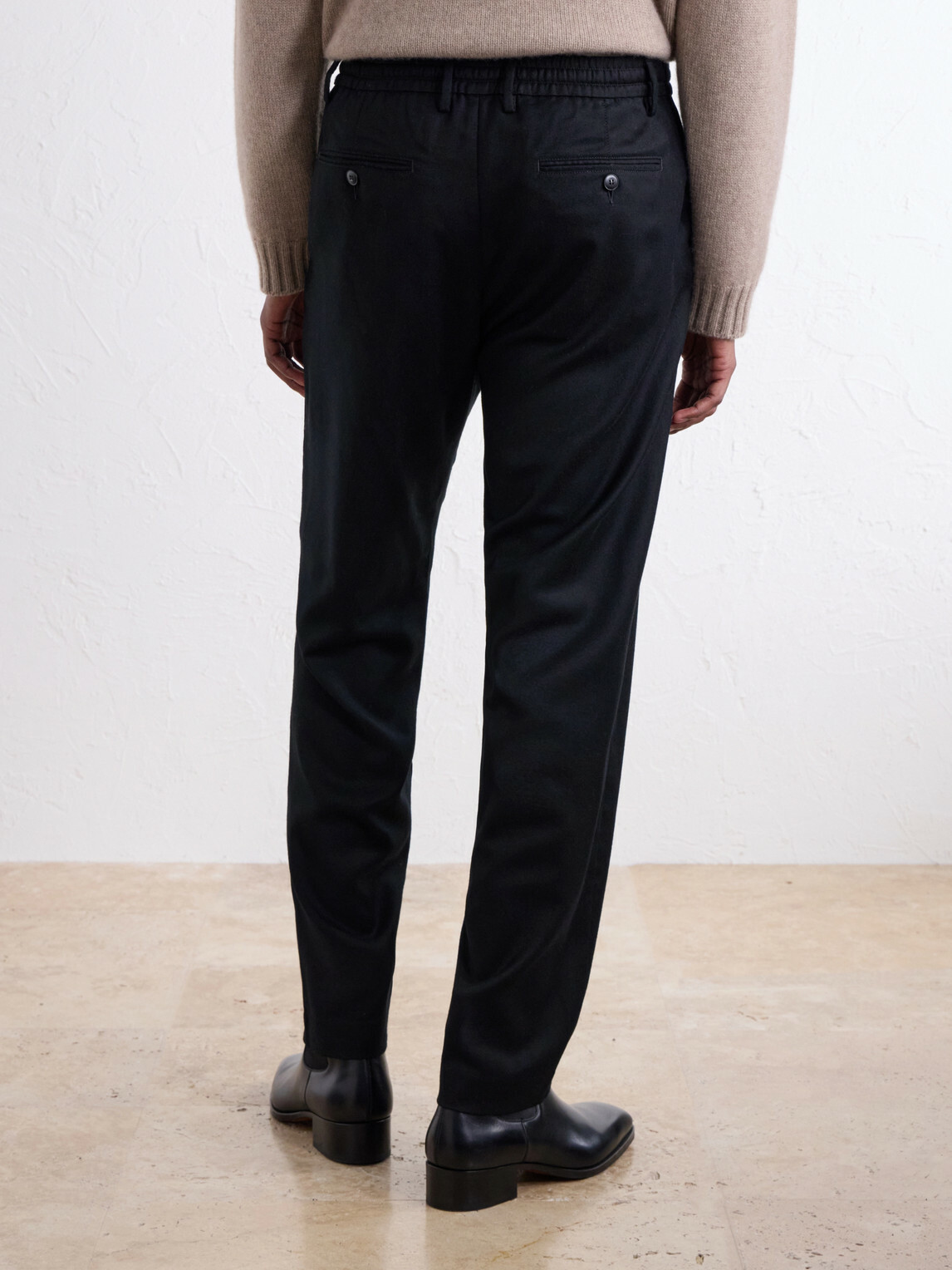 Canali - Straight-Leg Wool-Flannel Trousers - Black