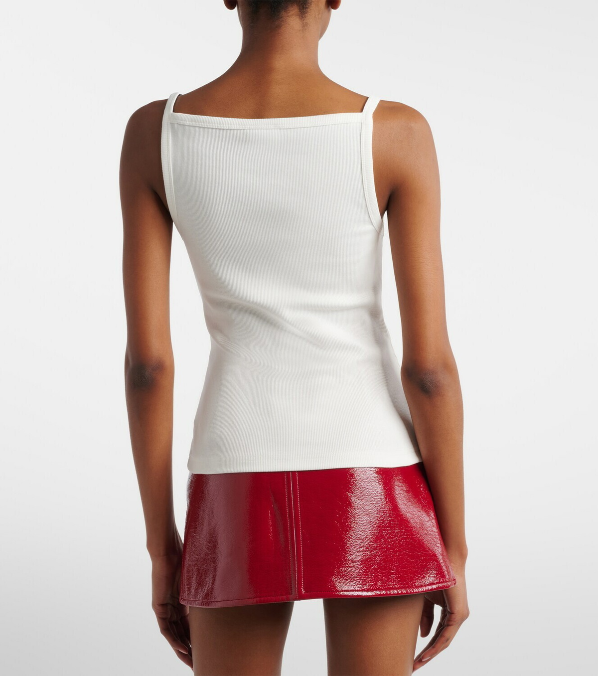 Courrèges Ribbed-knit cotton tank top