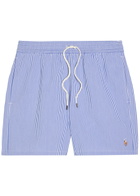 Polo Ralph Lauren Traveller Striped Seersucker Swim Shorts Blue