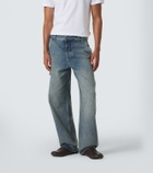 Loewe Suede-trimmed straight jeans