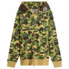 A Bathing Ape Men's ABC Camo 2nd Ape Zip Hoodie in Green