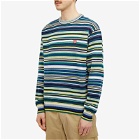 Human Made Men's Multi Striped Knit Sweater in Green