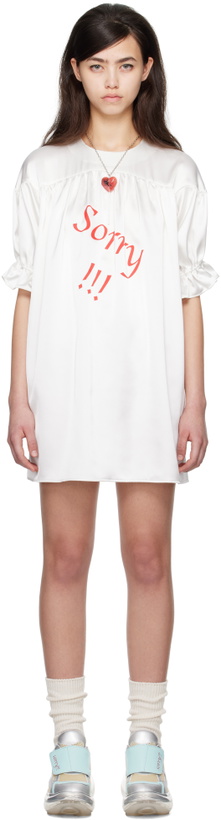 Photo: I'm Sorry by Petra Collins SSENSE Exclusive White JennyFax Edition Puff Sleeve Minidress