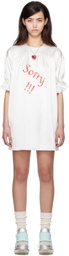 I'm Sorry by Petra Collins SSENSE Exclusive White JennyFax Edition Puff Sleeve Minidress