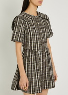 Damson Madder Miley Checked Taffeta Mini Dress Multicoloured