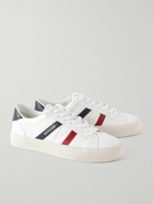 Moncler - Monaco M Striped Leather Sneakers - White