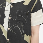 Folk Men's Void Print Vacation Shirt in Black Olive