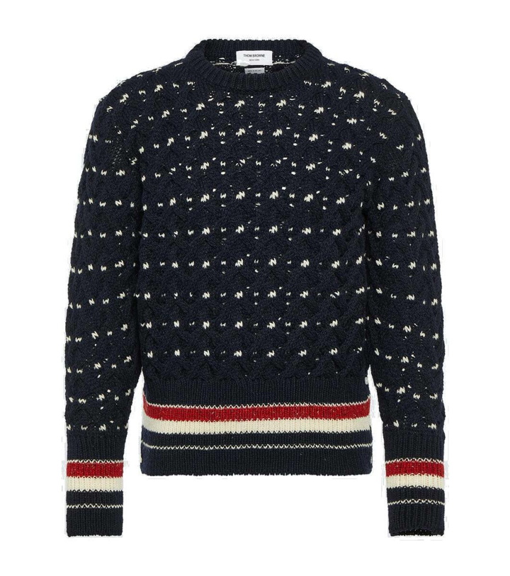 Photo: Thom Browne Cable-knit wool-blend sweater