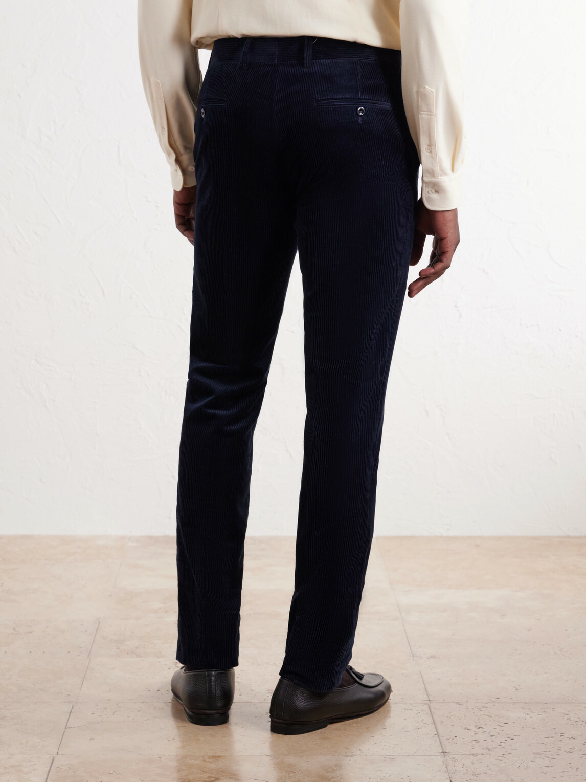 Rubinacci - Modaluca Tapered Cotton-Corduroy Trousers - Blue