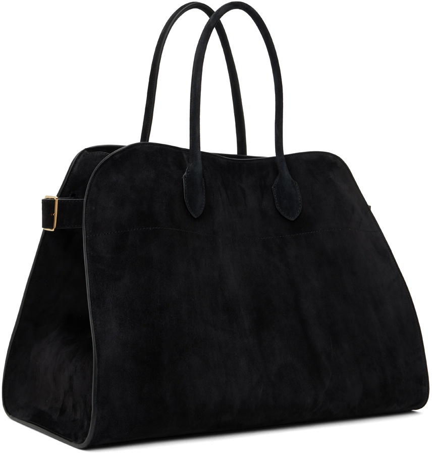 The Row, Soft Margaux 17 black suede bag