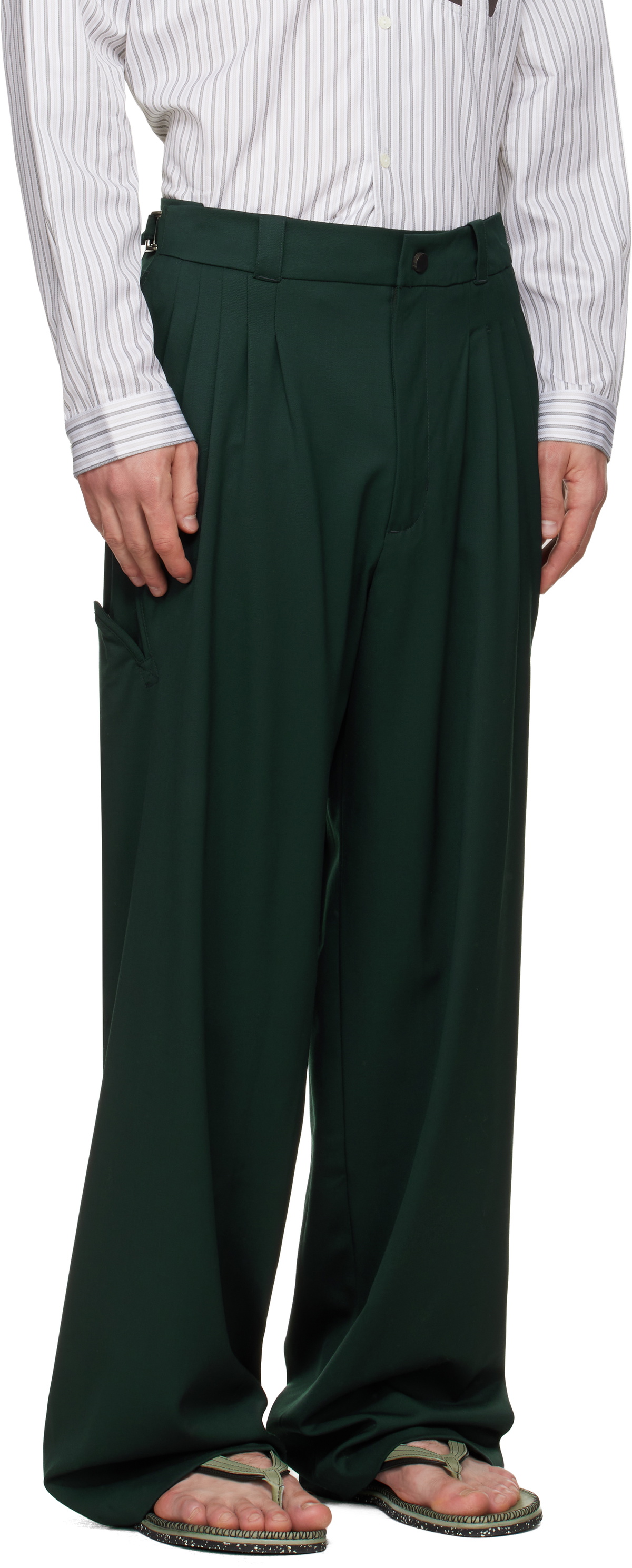 Kiko Kostadinov Green Andras Formal Trousers