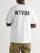 WTAPS - Banner Logo-Print Cotton-Jersey T-Shirt - White