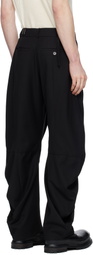 JiyongKim Black Curved Wrap Trousers