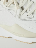 Y-3 - Kaiwa Neoprene-Trimmed Full-Grain Leather Sneakers - Neutrals