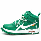 Nike X Off-White Air Force 1 Mid Sneakers in Pine Green/ White