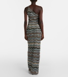 Missoni Zigzag one-shoulder lamé maxi dress